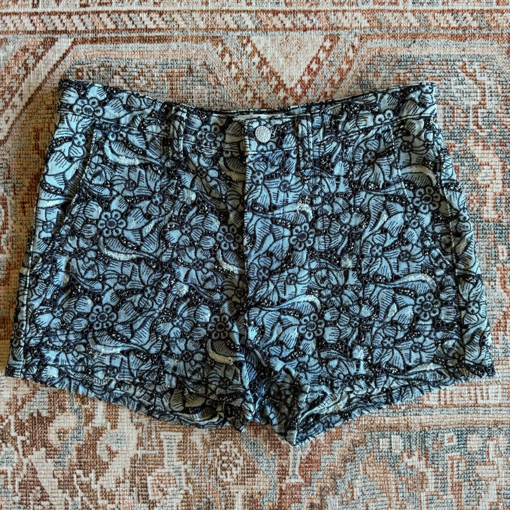 Isabel Marat Etoile eyelet jean shorts